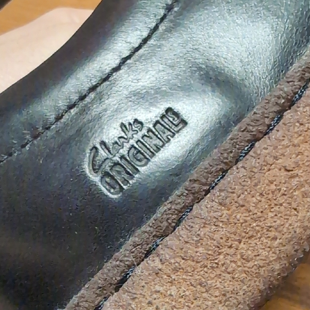 Clarks Originals Black Leather Lace-Up Sneakers *Rare* - Picture 7 of 10